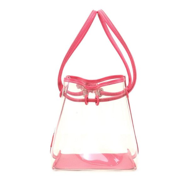 Authentic VASIC Vinyl Handbag Clear/Pink PVC/Leather - Picture 2 of 14